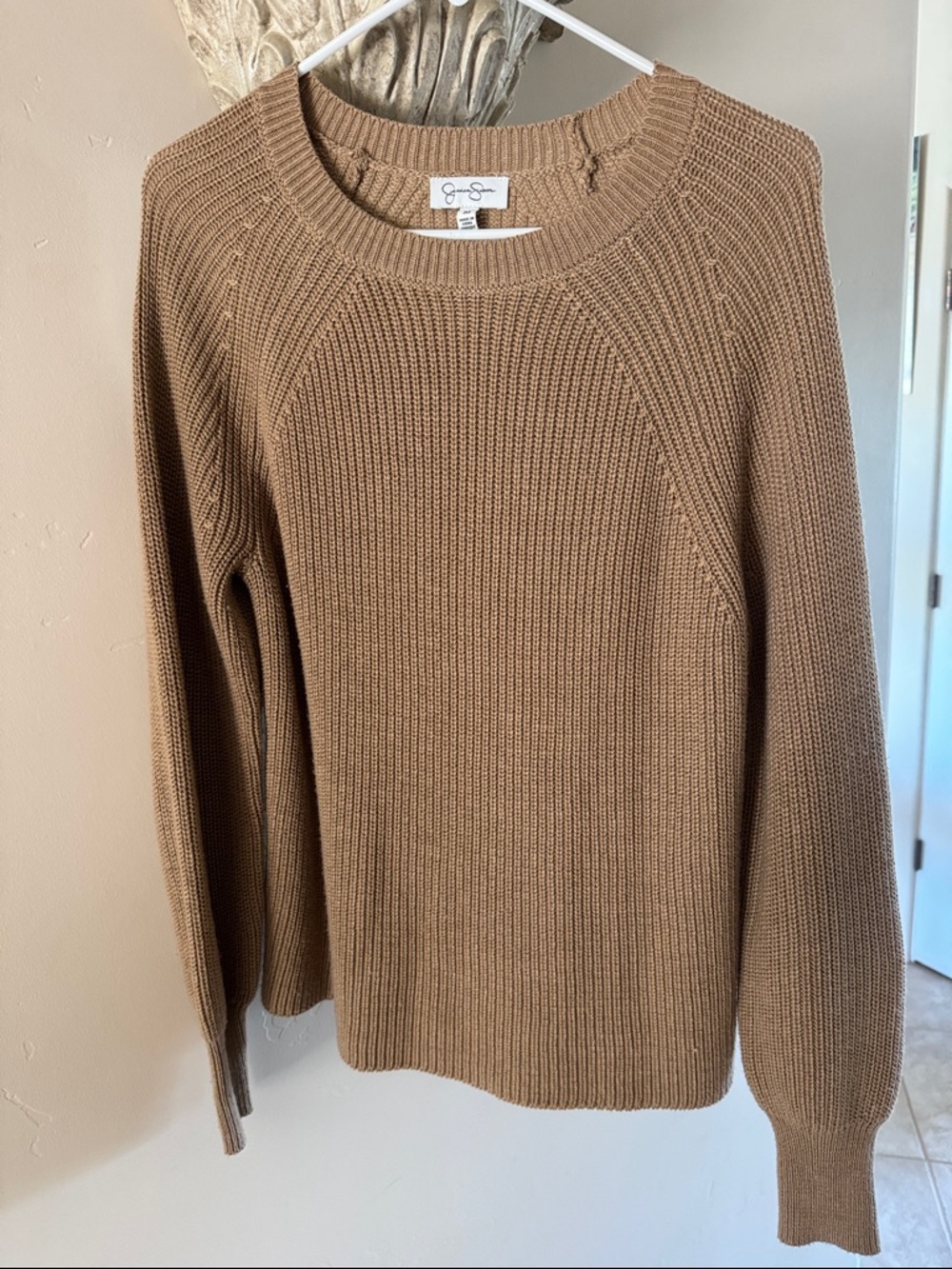 Jessica Simpson Camel Brown Crew Neck Sweater